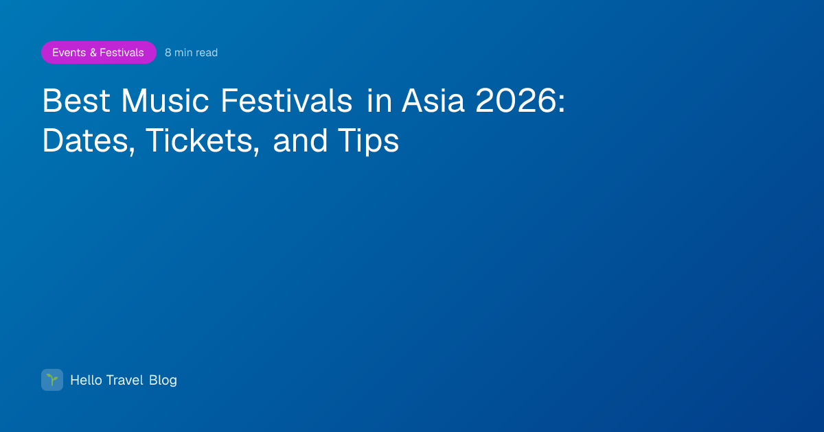 Best Music Festivals in Asia 2026: Dates, Tickets, and Tips