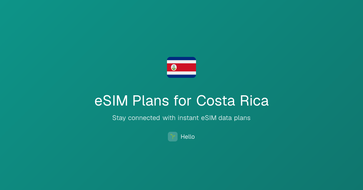 eSIM Plans for Costa Rica — Hello